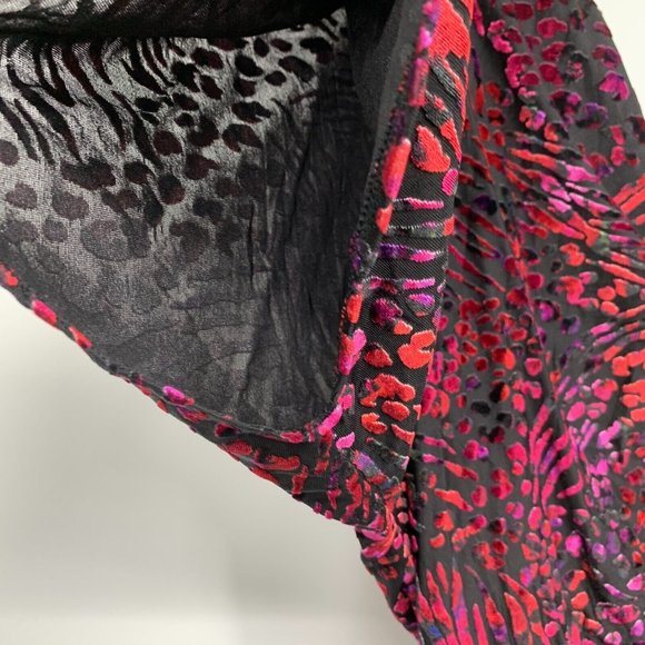 Moda International Dress Velvet One Shoulder Sleeve Leopard - Picture 5 of 11